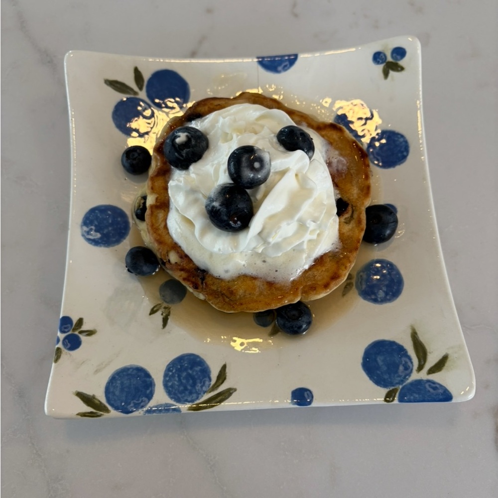 Blueberry Pattern Square Ceramic Plate